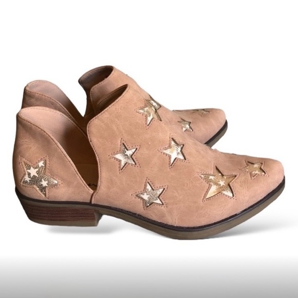 Seven7 Size 8 Austin Blush Western Style Ankle Boots-Pointed Toe-Side Cutouts - Picture 5 of 10